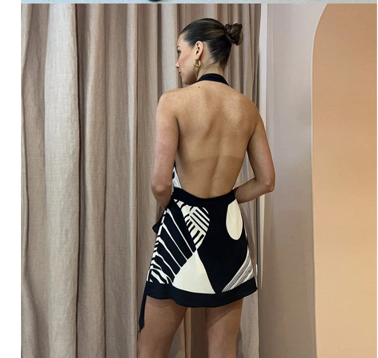 Vestido sem Costas com Decote em V