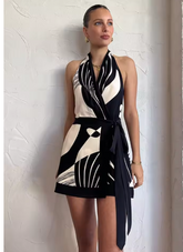 Vestido sem Costas com Decote em V