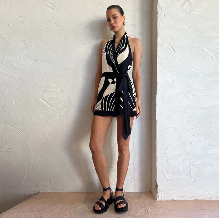 Vestido sem Costas com Decote em V