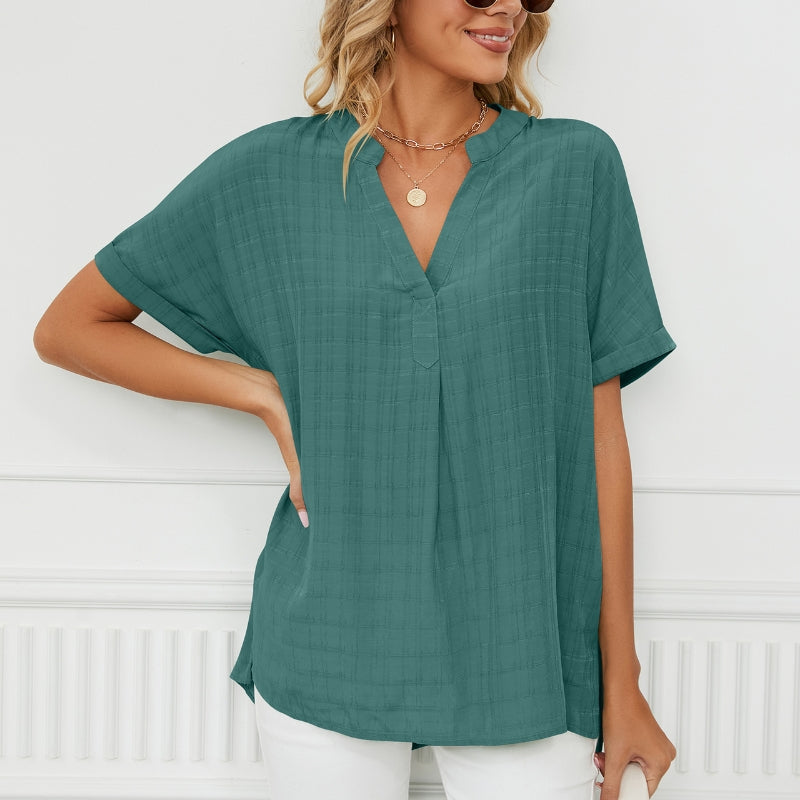 Blusa Fina Decote em V 