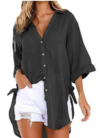 Camisa Longa com Amarração nas Laterais 