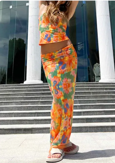 Conjunto Verão Colorido Foral