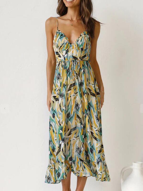 Vestido Longo Colorido Midi