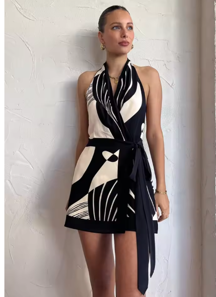 Vestido sem Costas Decote em V